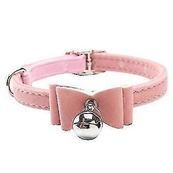 Huisdier Hond Bowknot Lood Verstelbare Pu Lederen Kat Kitten Halsbanden Met Bell Ketting Pup Hondenhalsbanden Bow Tiepink