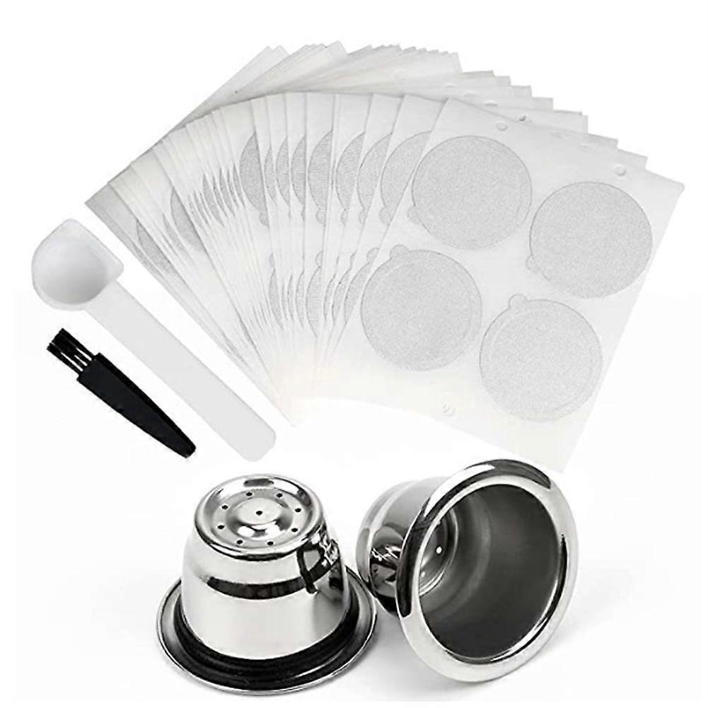 Reusable Coffee Pods Refillable Coffee Capsules Stainless Steel Reusable Pods with Lids Fit for Coffee Machine