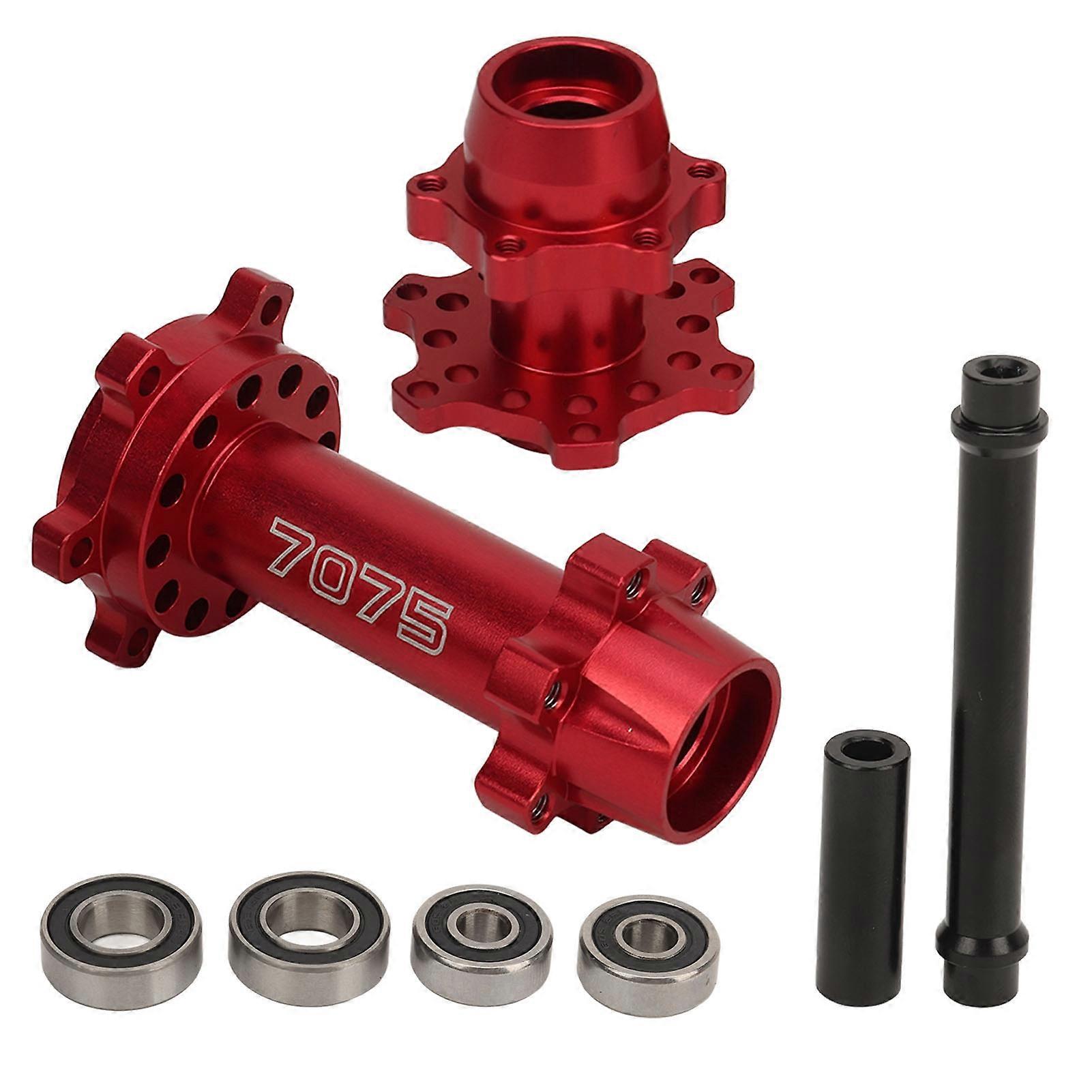 Aluminum Front and Rear Wheel Hex Hubs for LOSI 1/4 Promoto MX Electric Motorcycle, Red
