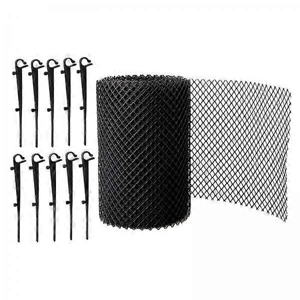 2xSort tagrende mesh snavs mos tagrender dæksel 15cmx6M