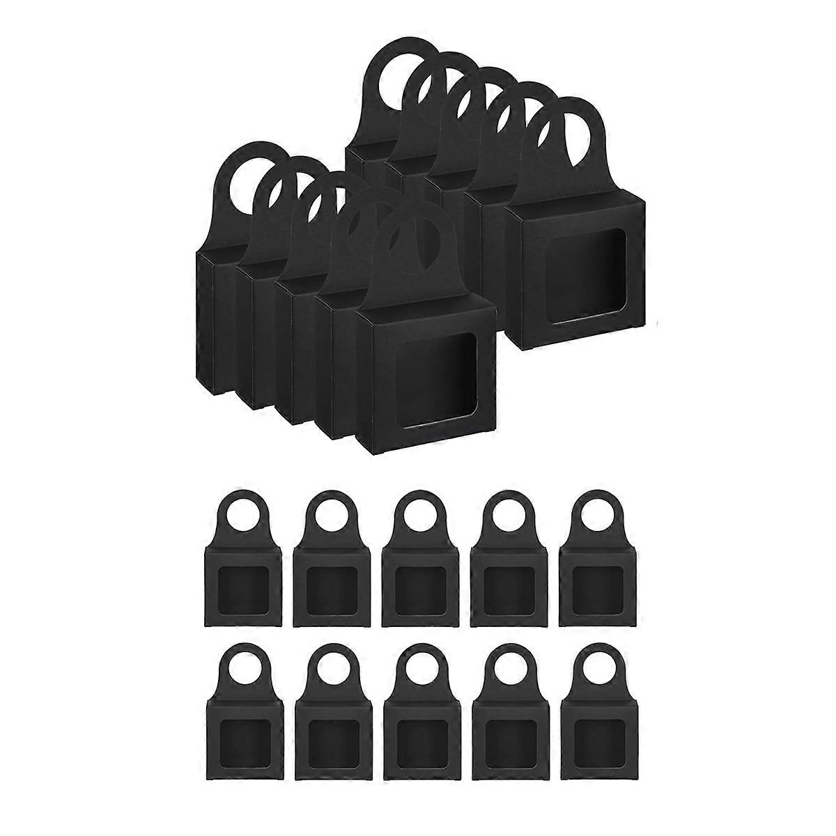 Wine Bottle Box with Window, 30Pcs Wine Box Favor Box for Gift Black