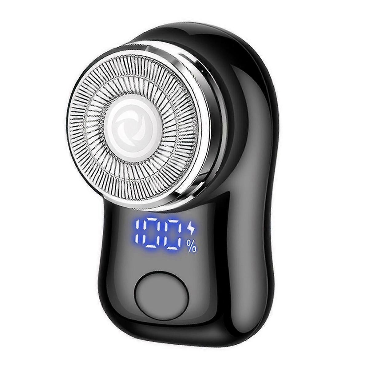 Man Electric Beard Shaver with Digital Displa,Stainless Steel Spiral Shaver,USB Rechargeable Dry/Wet