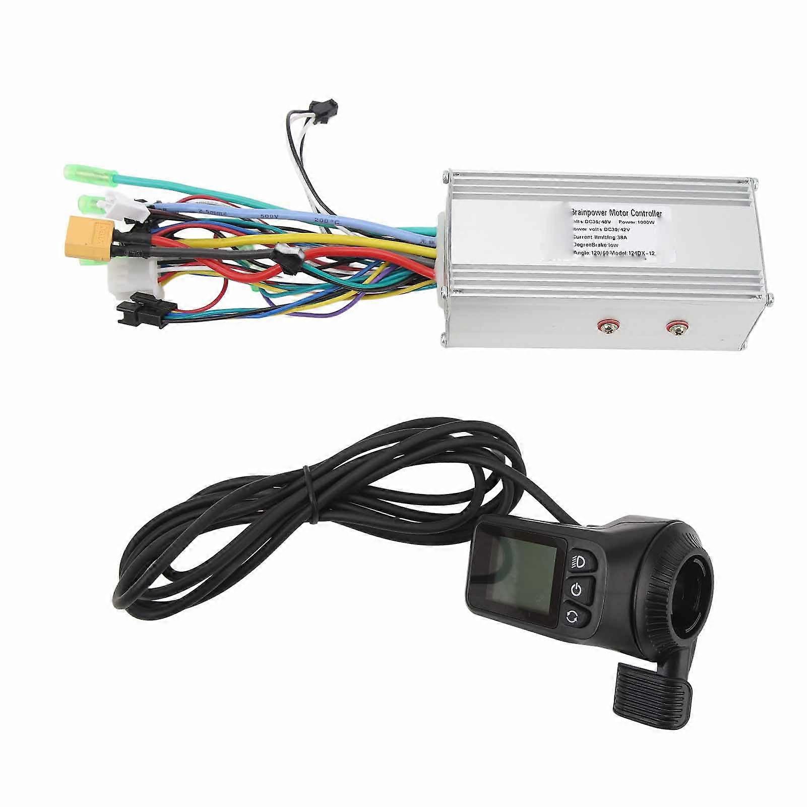 3 Mode 36V 48V 1000W 38A with 128DX Thumb Throttle Display Panel Sine Wave Brushless Controller Kit for Bike Conversion