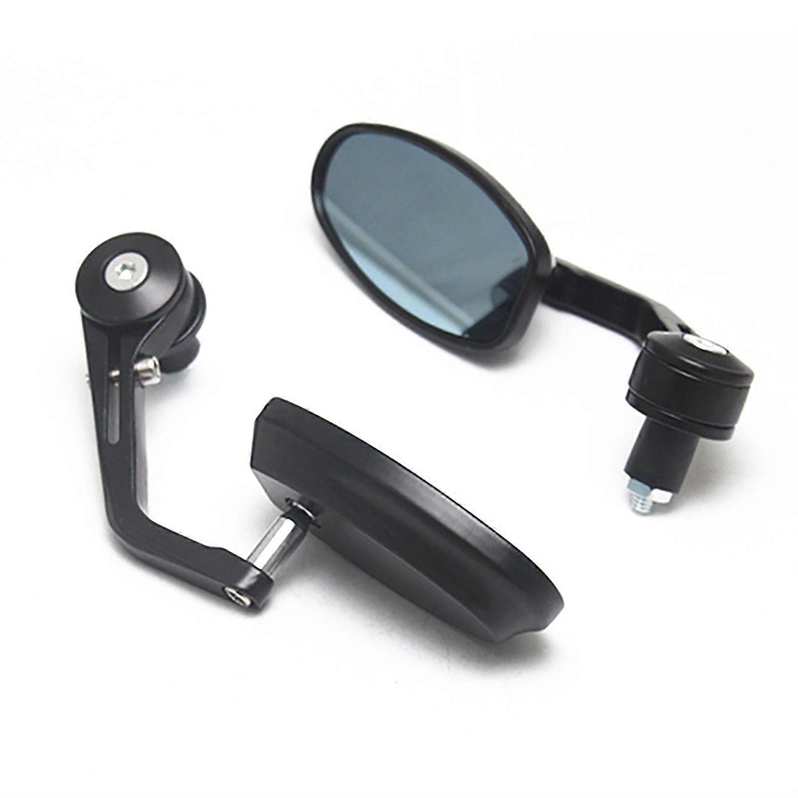 2 Pcs Handle Bar Mirrors Multi Angle Rotation Oval Rearview Mirror For Motorcycle Electric Vehicles