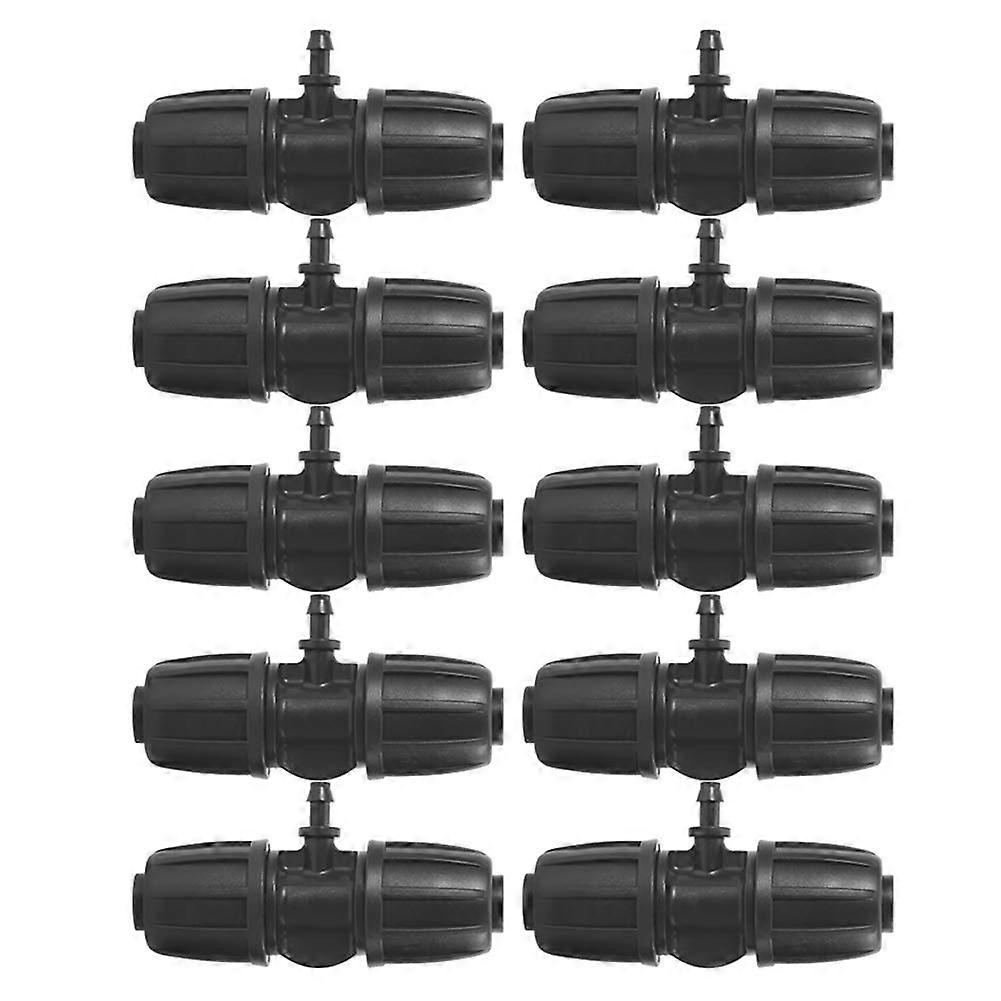 16mm Garden Lock Spike T-Shaped Connectors - 10pcs Durable POM Material for PE Hose Irrigation System Installation