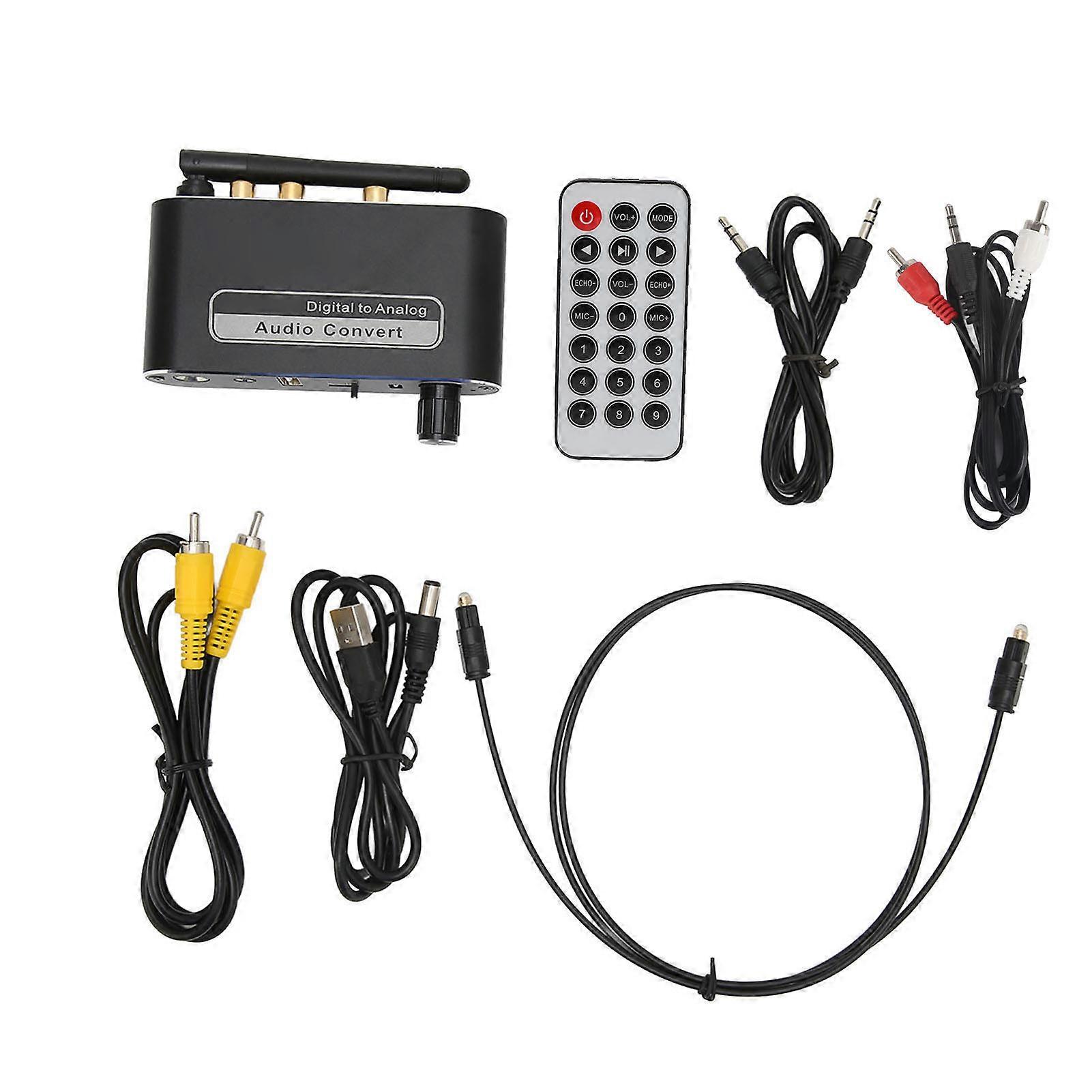 Bluetooth 5.1 Amplifier HiFi Stereo Analog to Digital Converter with Mic for Home Speaker Theater Systems