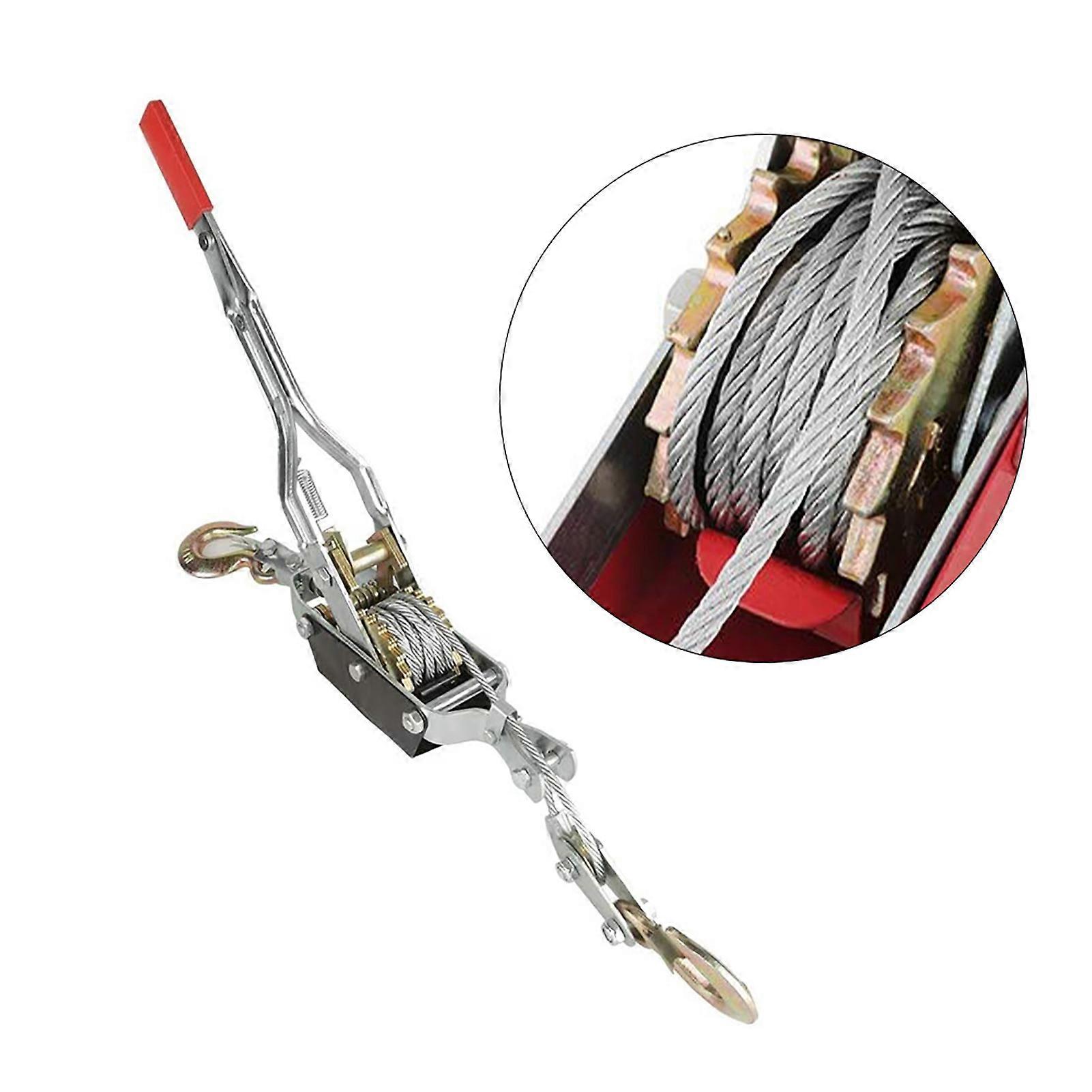 Wire Rope Hand Power Puller Tighten Tool Mini Tightener Double Hook Lifting Tool(4 Ton)