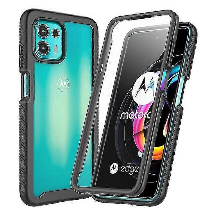 Compatible For Motorola Edge 20 Lite Shockproof PC+TPU Hybrid Phone Case Cover with Anti-scratch PET Screen Protector