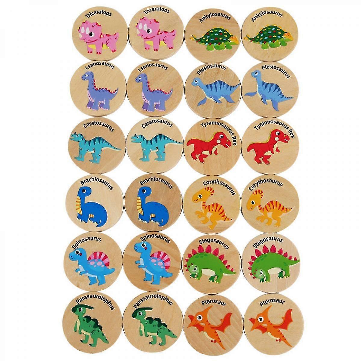 Memory Card Game - 12 Pairs Dinosaur Memory Games For Kids 3 And Up