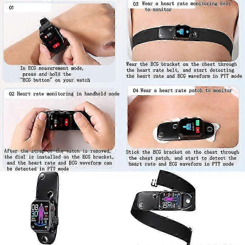 Moniteur de glycémie Santé Montre intelligente Ecg ppg Mesure de