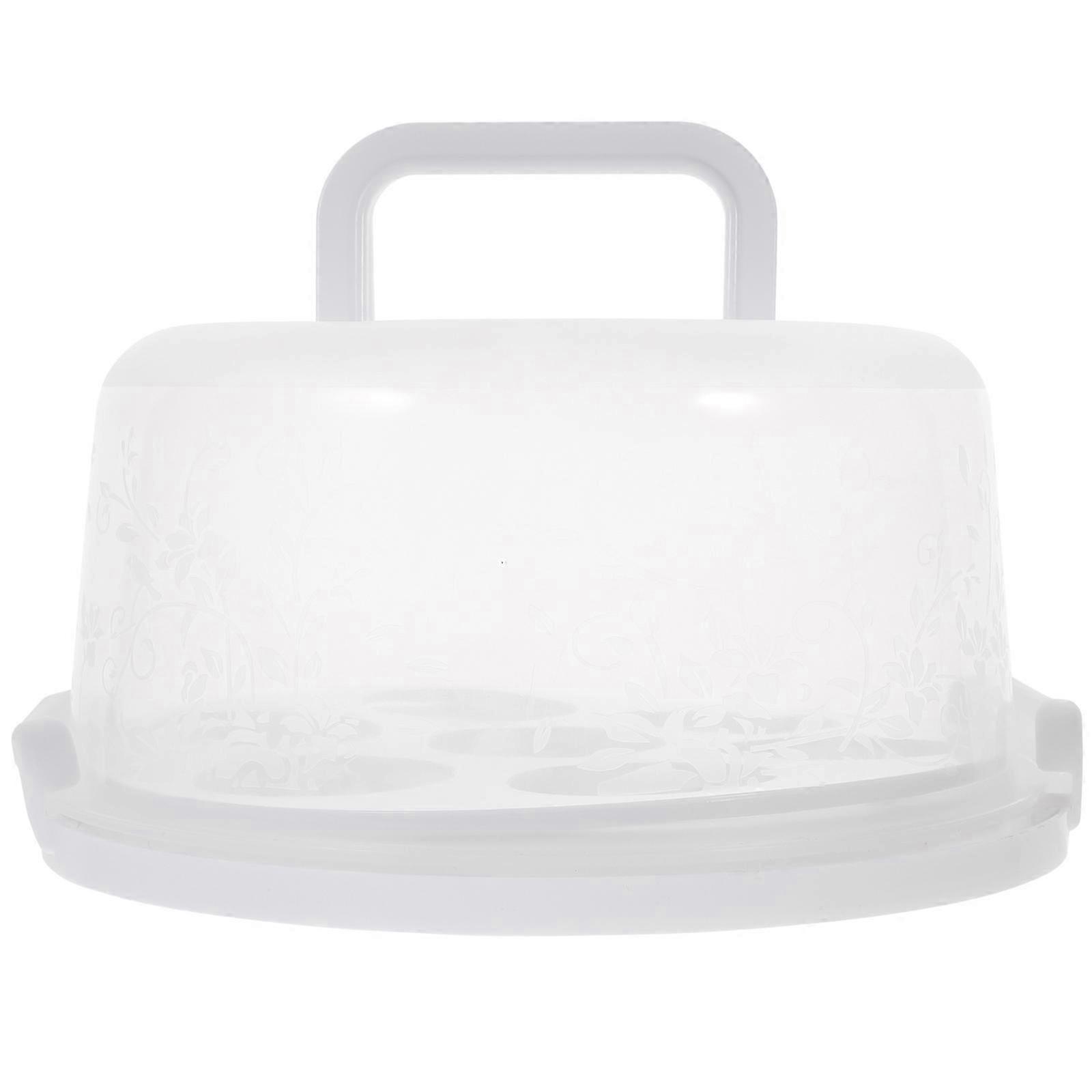 Cupcake Containers with Lid - 25x25x13cm White Cake Tart Pie Carrier