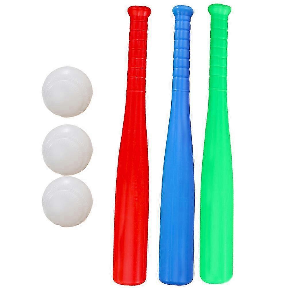 6 قطع مجموعة بيسبول للأطفال مع 3 خفافيش و 3 كرات للعب في الهواء الطلق وممارسة المهارة