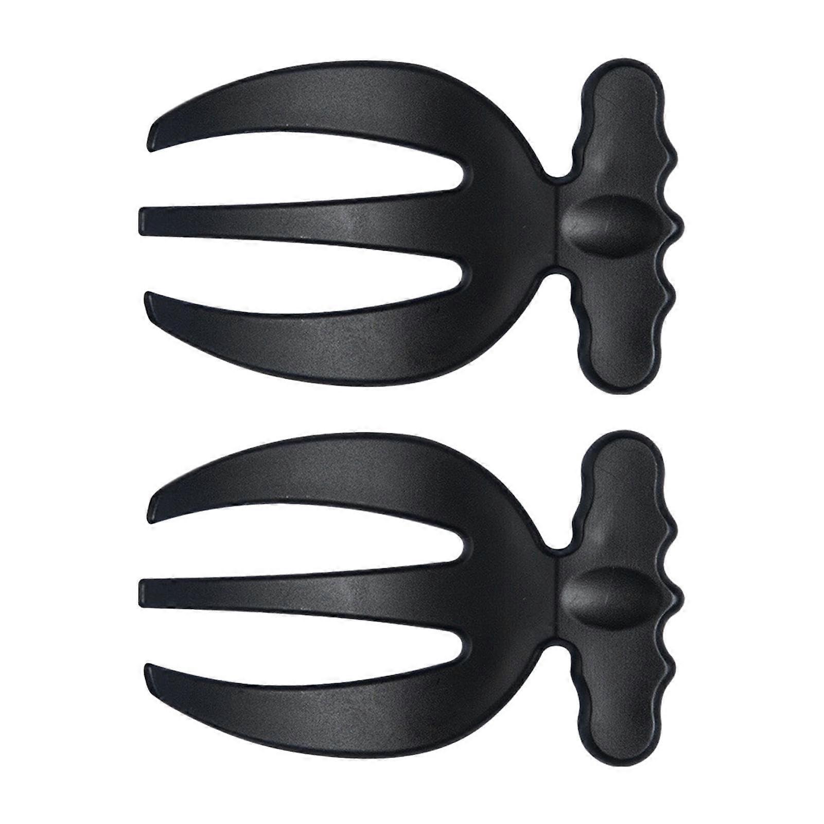 Salad Hands Set - 2-Piece Black Portable Mixing Tongs with Wide Handle for Easy Salad Tossing and Serving