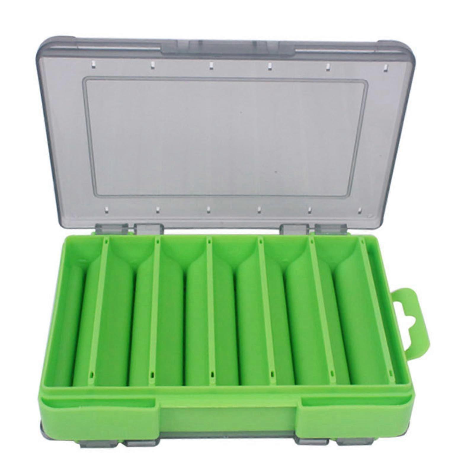 Waterproof Double-Sided Tackle Box for Fishing Hooks, Transparent Green Storage Container with Clips