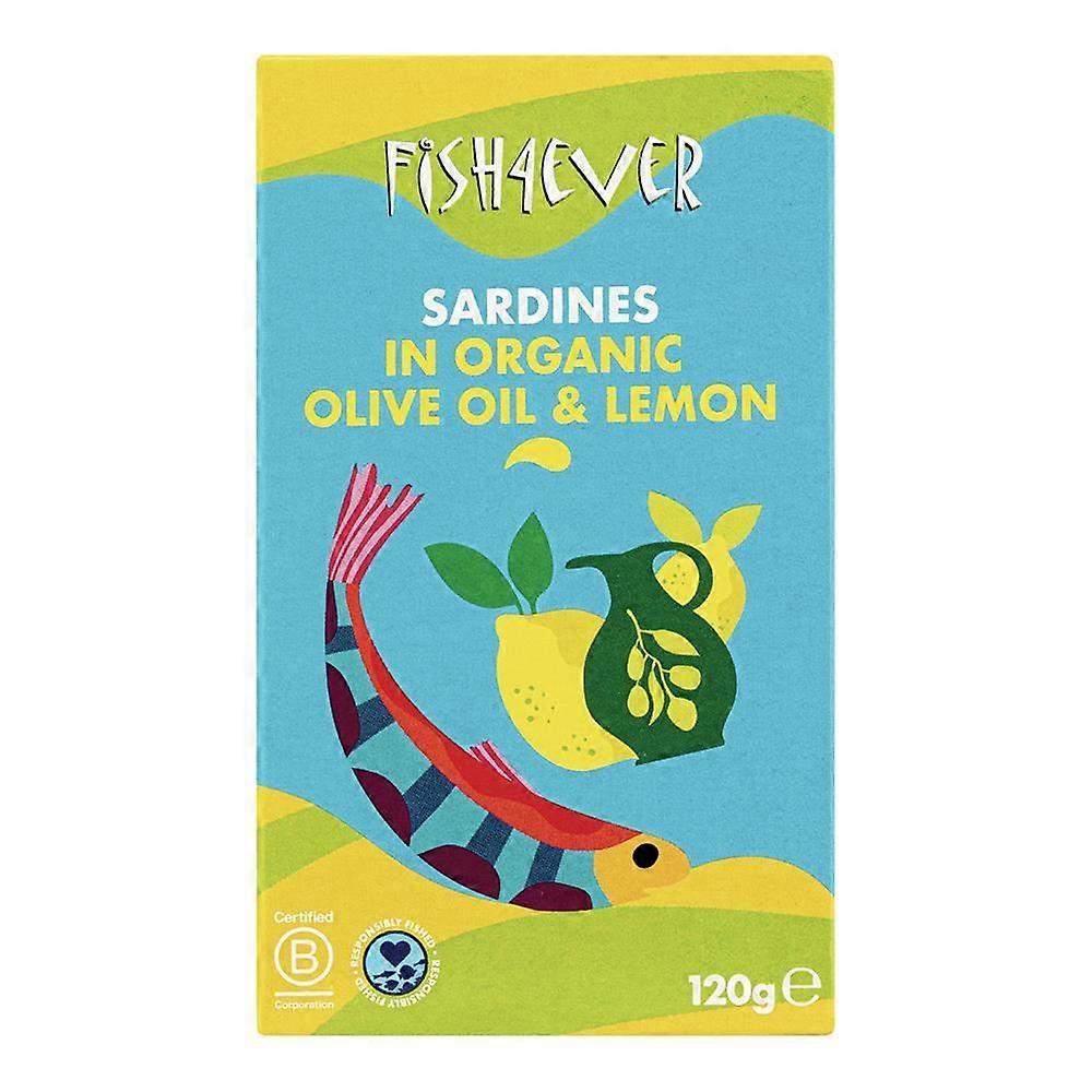 Fish4Ever Whole Sardines in Organic Olive Oil and Lemon 120g