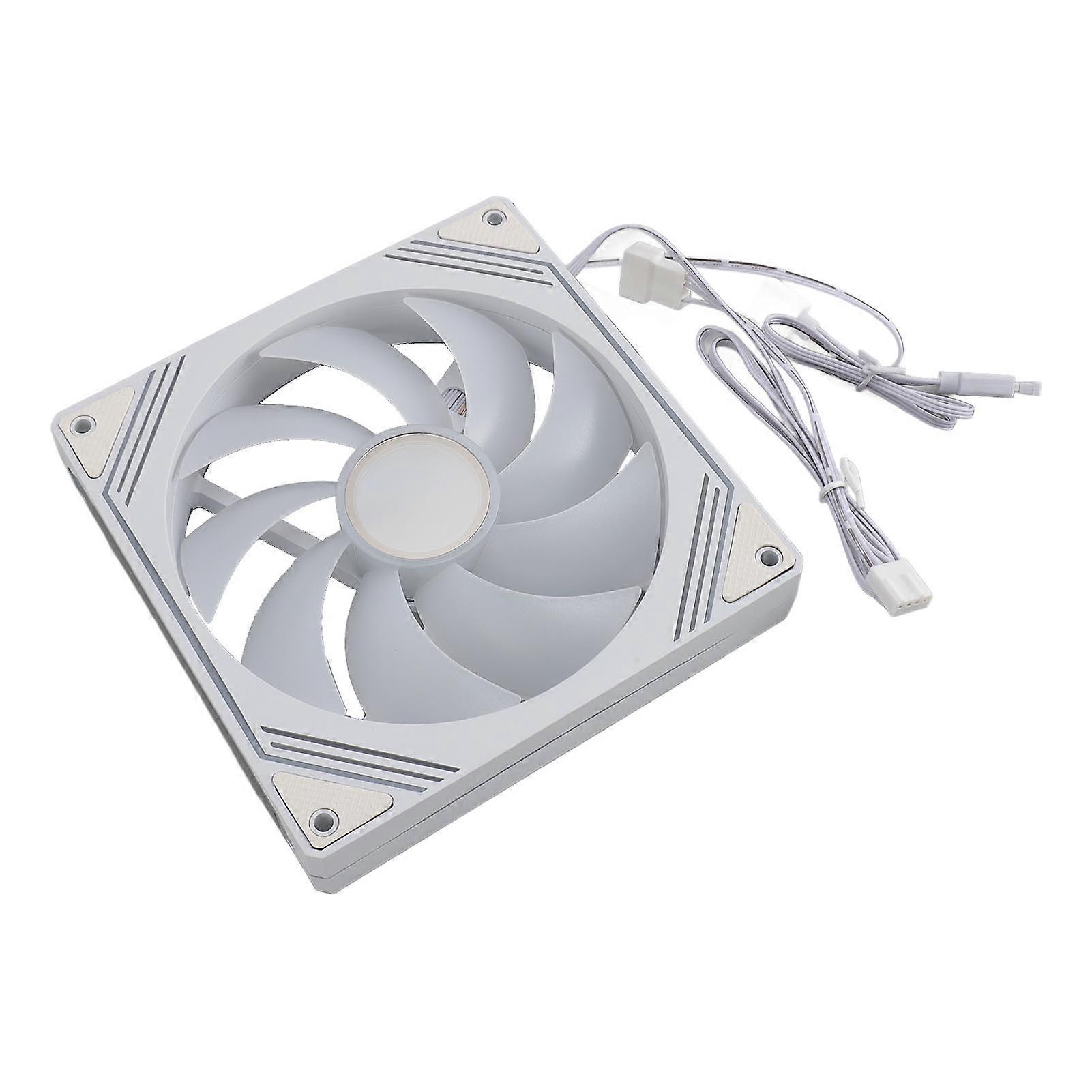 ARGB Chassis Fan 140x140x25mm Synchronized Light Quiet Heat Dissipation Cooling Fan for CPU Cooler Heat Sink PC Case Regular White 