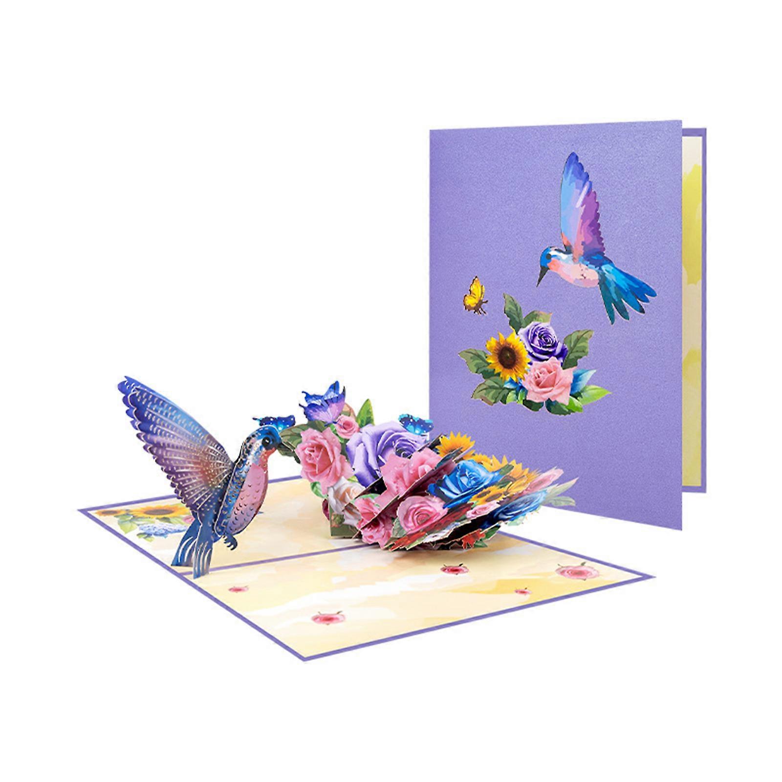 3D Bird Flower Greeting Card with Matching Envelope 3D Mother’s Day Greeting Card for Mother’s Day Teacher Appreciation Multicolor