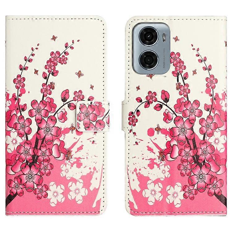 Compatible For Motorola Moto E15 4G / G05 4G Case Pattern Print PU Leather Wallet Phone Cover