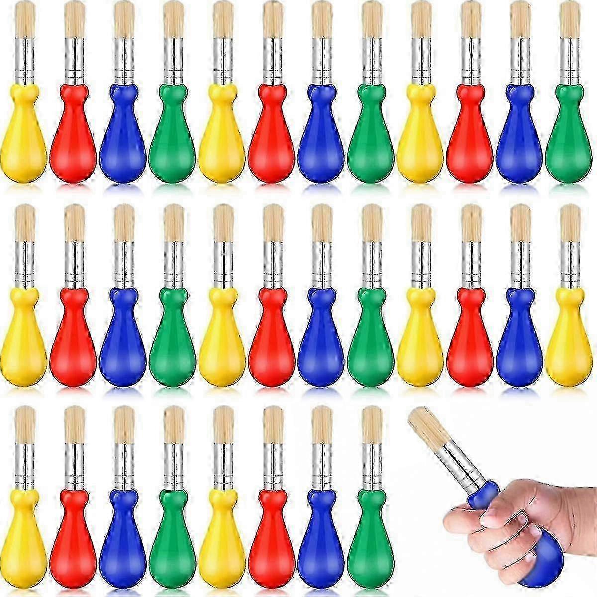 36 Easy-to-Hold Large Brushes for Kids �C Bulk Color Brushes Perfect for Back-to-School Arts and Crafts Projects