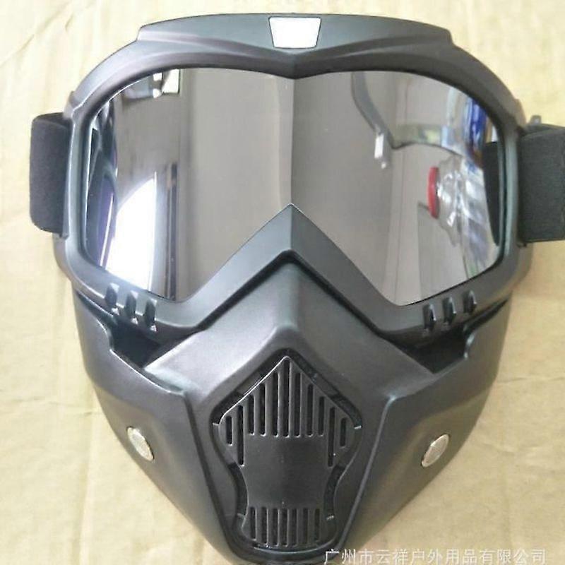 Windproof Skate Sunglasses Motorcycle Goggles Off-Road Helmets Mask Glasses Silver