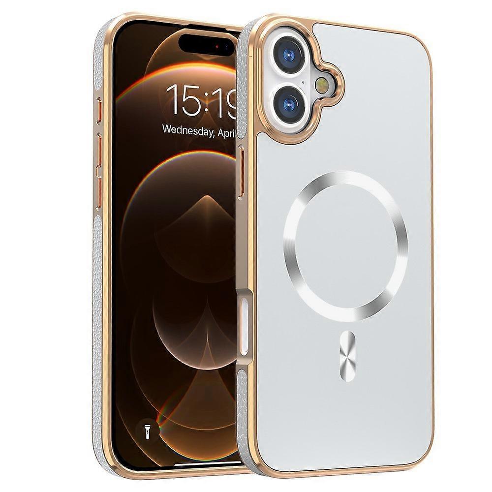 Compatible For iPhone 16 Magnetic Case Electroplating Anti-Drop TPU + PC Phone Back Cover