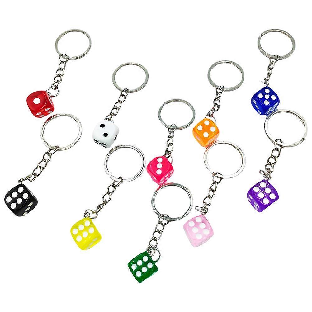 Colorful Charm Keychains for Holding Use 10Pcs Keyring Pendants