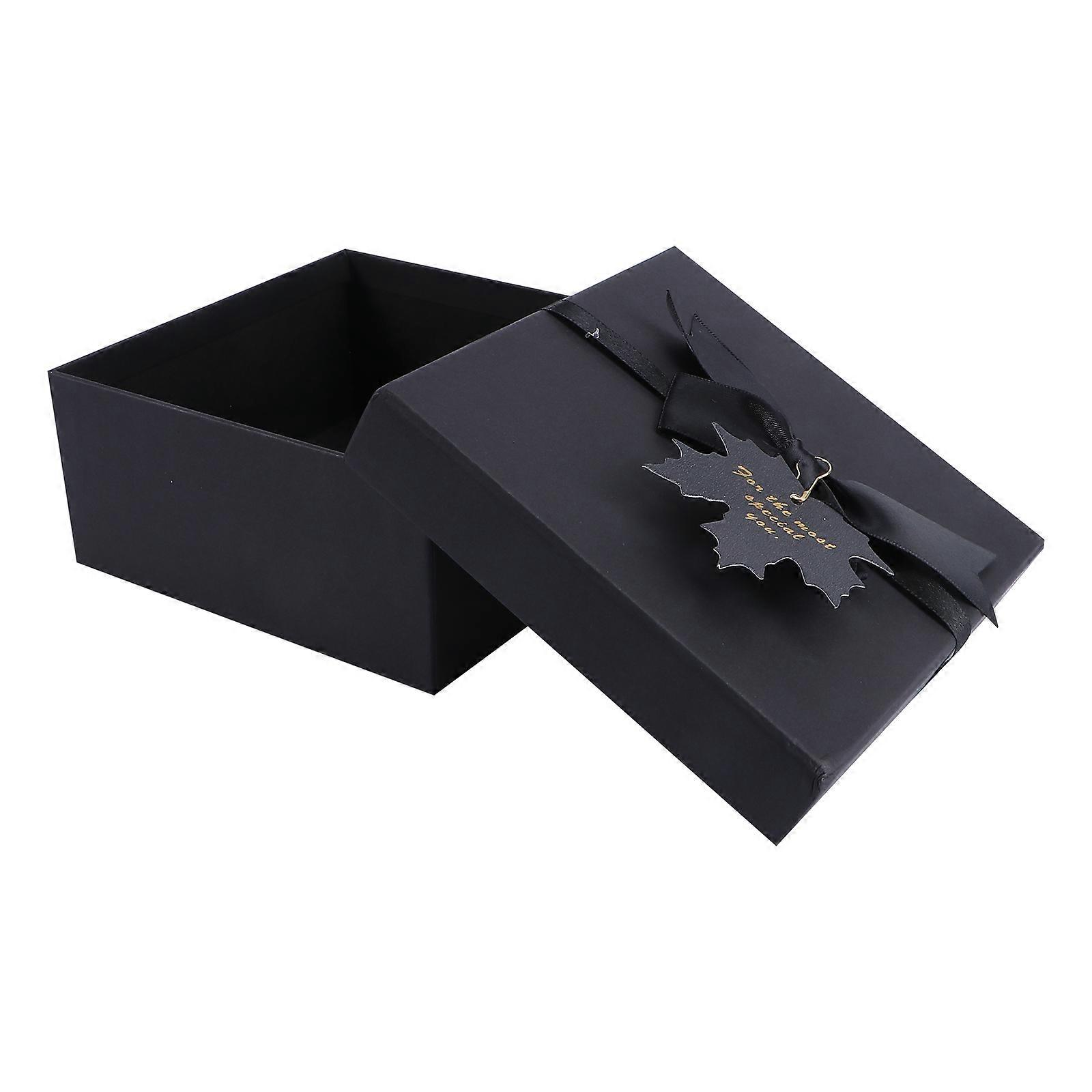 Paper Gift Box with Ribbon 1Pcs Black Durable Quality for Packing Use