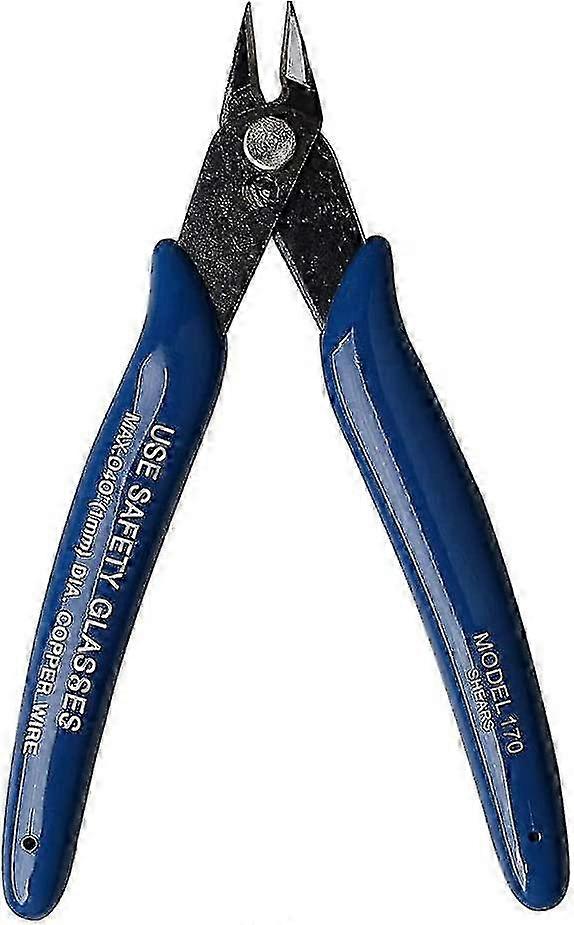 Durable Electric Mini Pliers for Wire and Cable Cutting, Flat Head Side Pliers Bevel Cutting Tools, Ideal for DIY Home Jewelry Making (Blue)