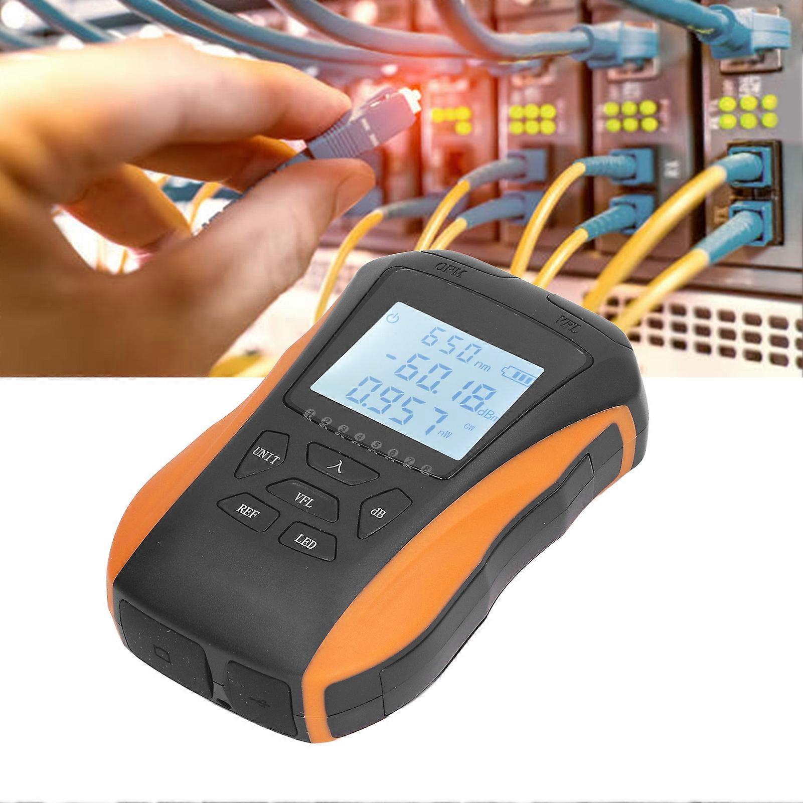 Optical Power Meter 5KM 4 In1 ‑70 to +6dBm Portable Optical Fiber Power Meter Universal Interface Fiber Tester 