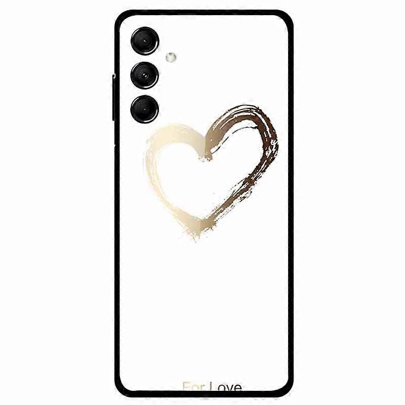 For Samsung Galaxy M14 5G Cell Phone Case Pattern Print Tempered Glass+TPU Cover