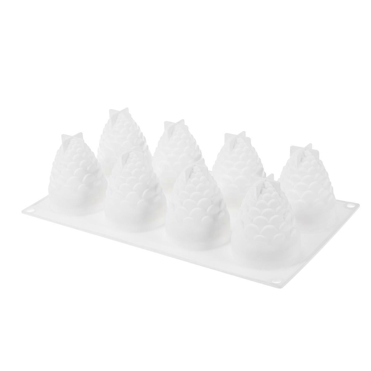 Silicone Pine Cone Mold for Baking with 8 Lattices for Cake Making