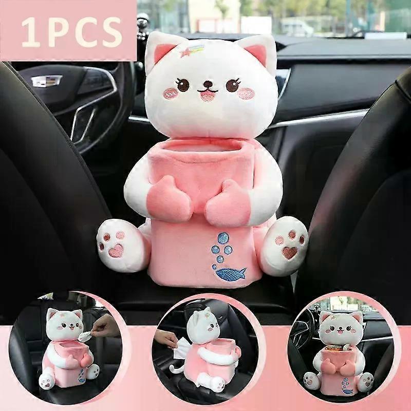 Cartoon Cute Car Tissue Box Creative Car Armrest Box Garbage Can 2 In 1 Tissue Bag Multi-functional Storage Bag Suitable for Home Office