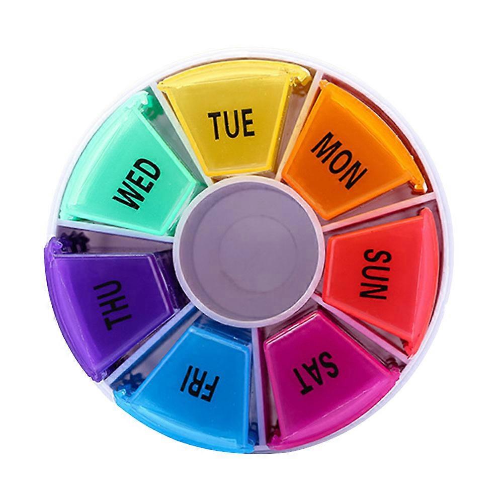 Medication Organizer Weekly Dosing Compact Design Assorted Color 10x9cm 7Pcs