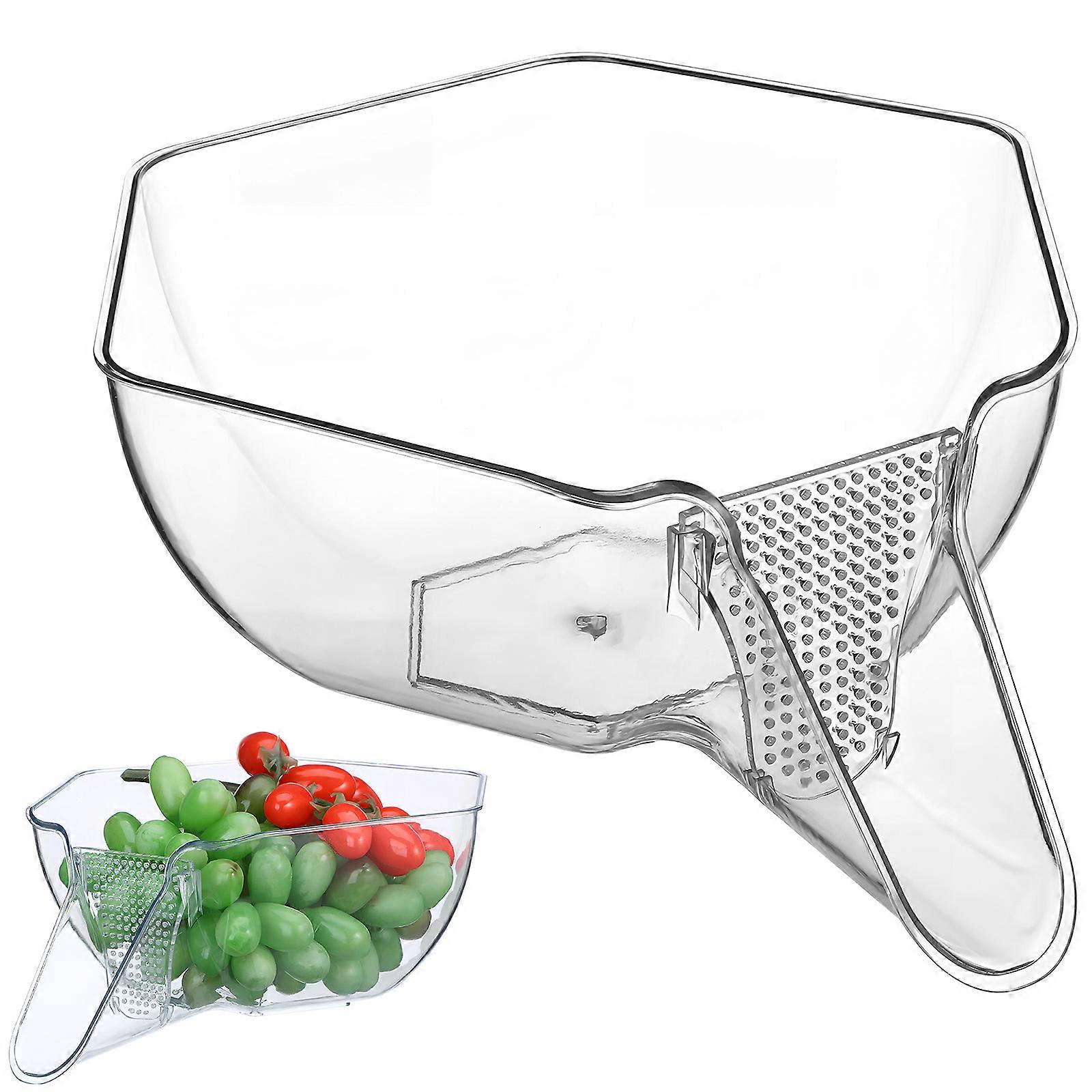 Kitchen Multi Functional Drain Basket For Cooking Preparation Plastic 21.50X18.00X10.00CM Fruit and Vegetable Washing 1Set