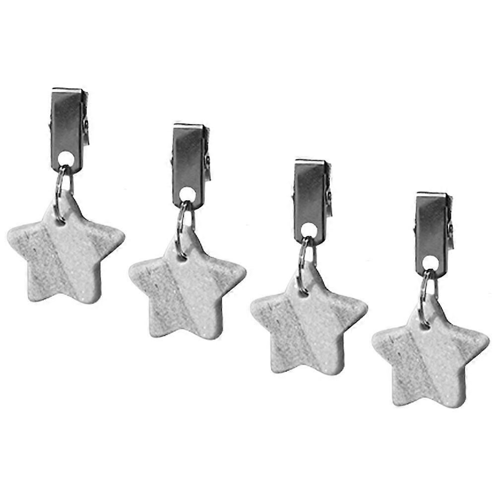 Decorative Tablecloth Weights Tablecloth Weights with Clips Windproof for Buffet 4Pcs Grey