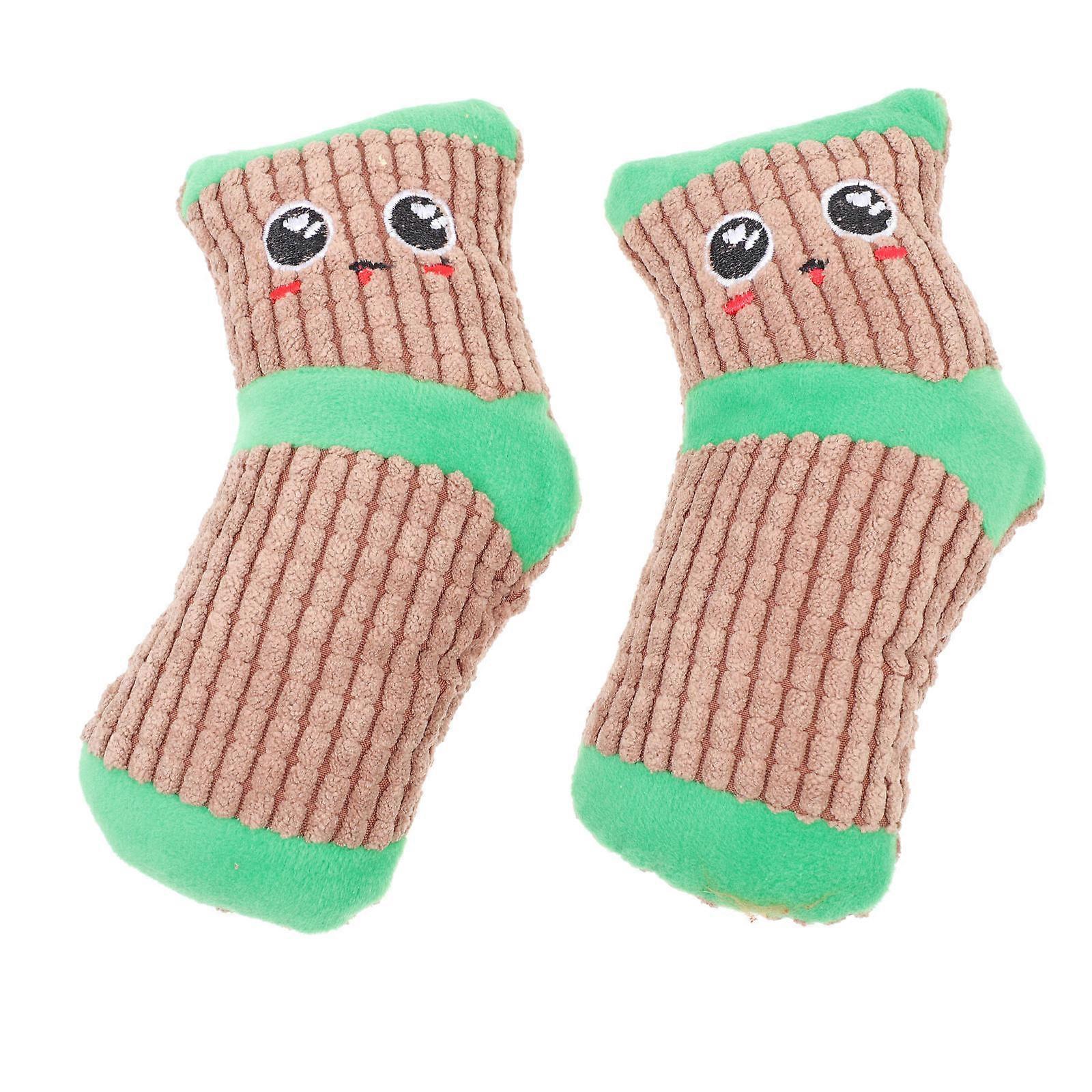 Pet Noise Toy Squeaky Plush Toy Adorable Design 15X6X2cm 2Pcs
