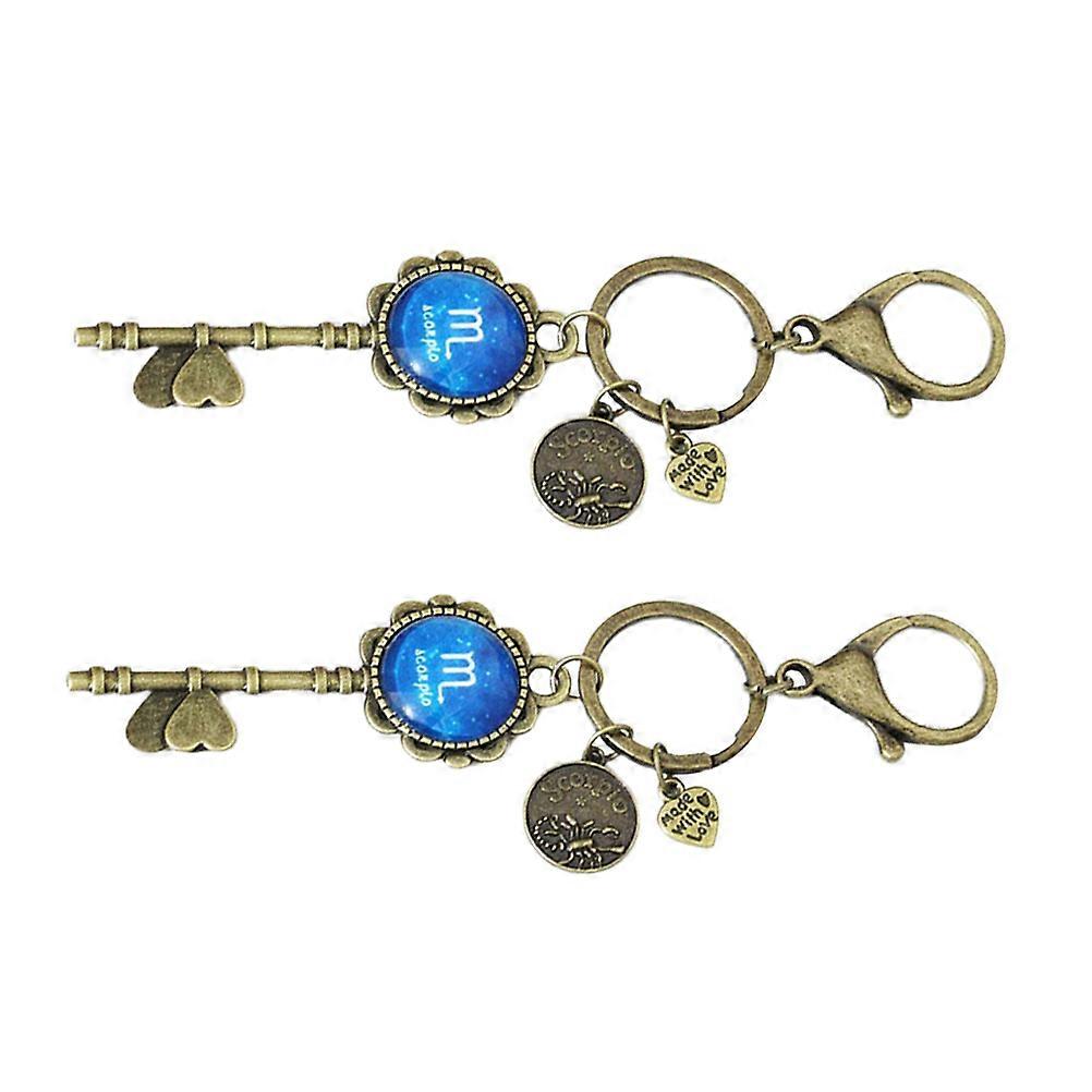 Keyring Key Holder Golden Luminous Keychain For House Keys 2Pcs