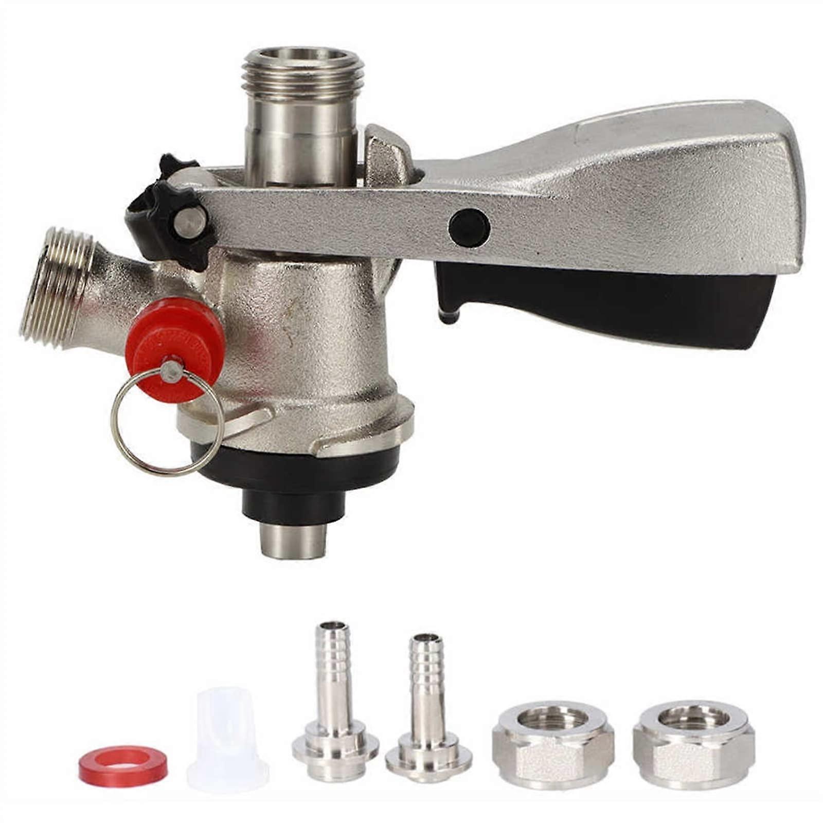 Home Brewing System G5/8 S Type Beer Barrel Coupling Dispenser with Pressure Relief Valve and Brewing Accessories Set