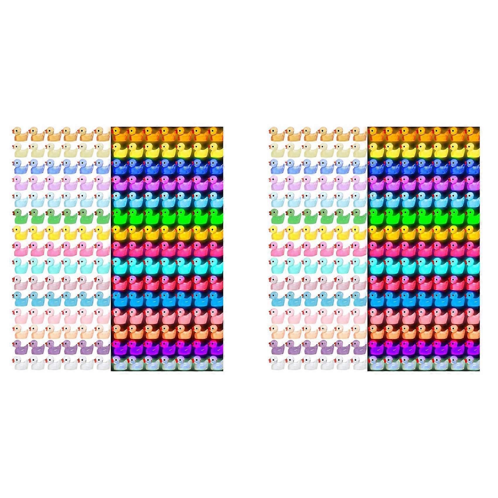 200 PCS Luminous Mini Resin Ducks DIY Decoration Craft