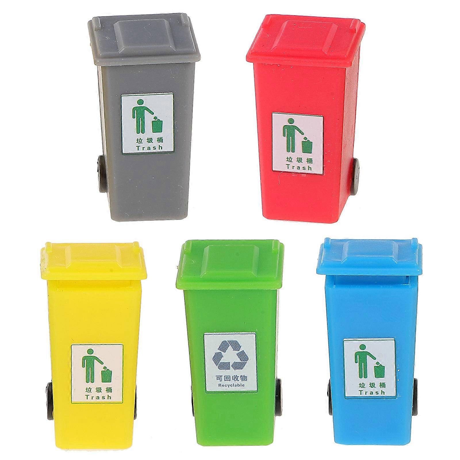 Miniature Garbage Can Micro Landscape Decor DIY Projects Compact Miniature Design 5Pcs