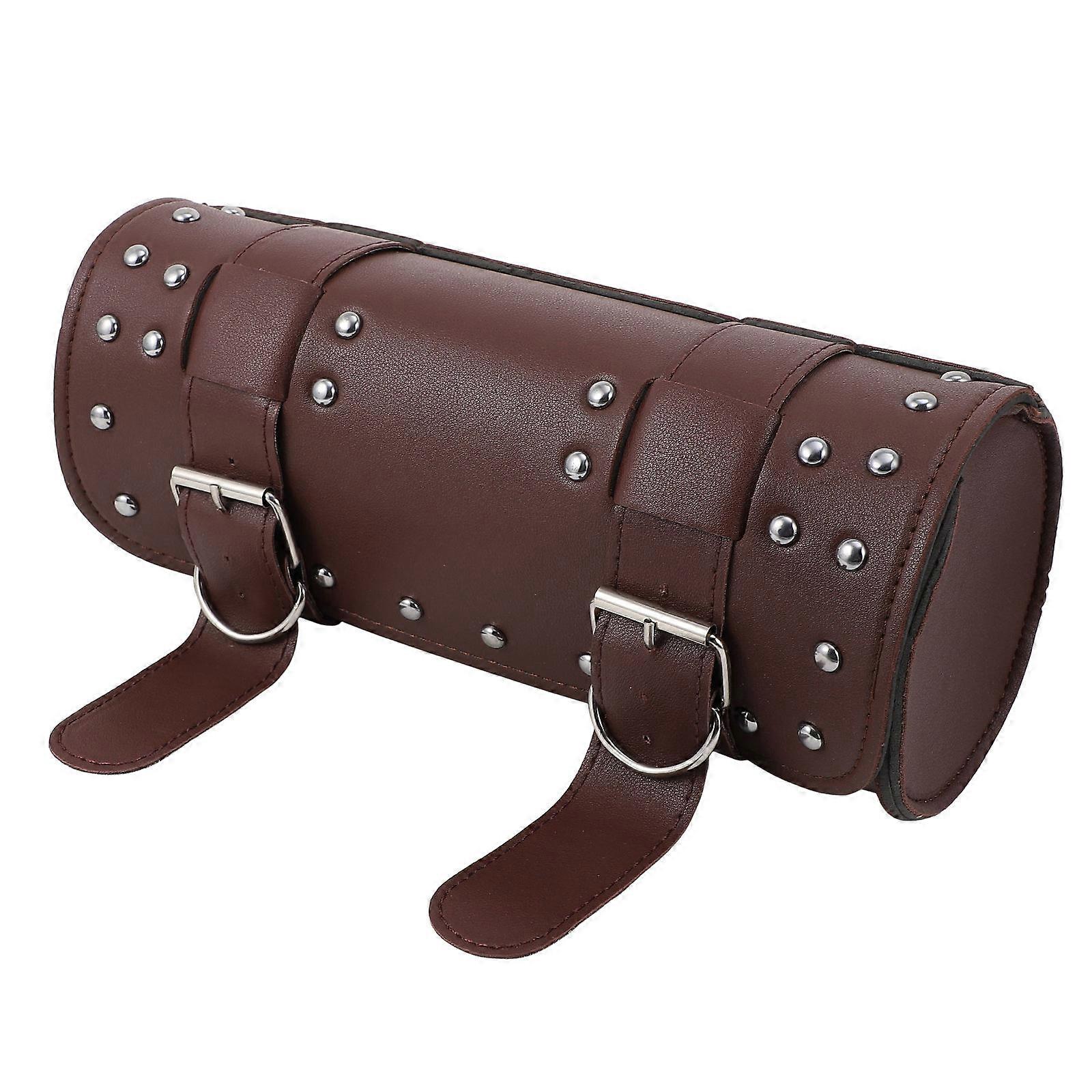 Motorcycle Side Bag for Storage Made of Brown Color 1pc Strengthened Thickness and Large