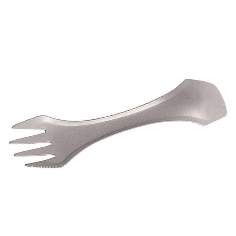 Titanium Camping Spoon with Polished Head and AntiSlip Design for Outdoor Use Silver