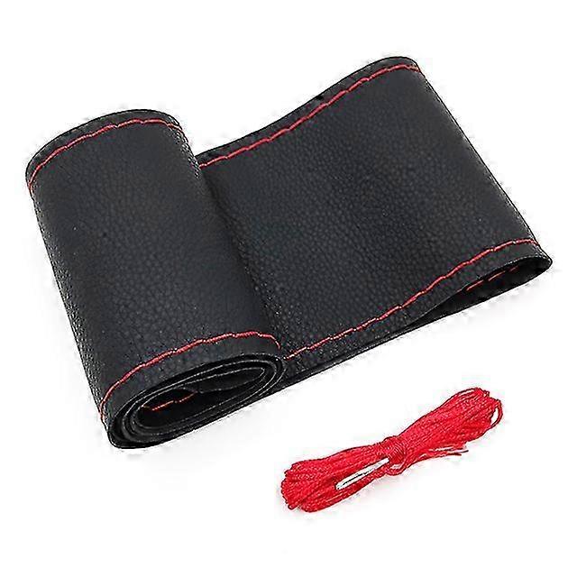 DIY Steering Wheel Covers for Cars, 37cm/38cm Soft Leather Braided Design, Includes Needle and Thread for Easy Installation, Ideal Interior