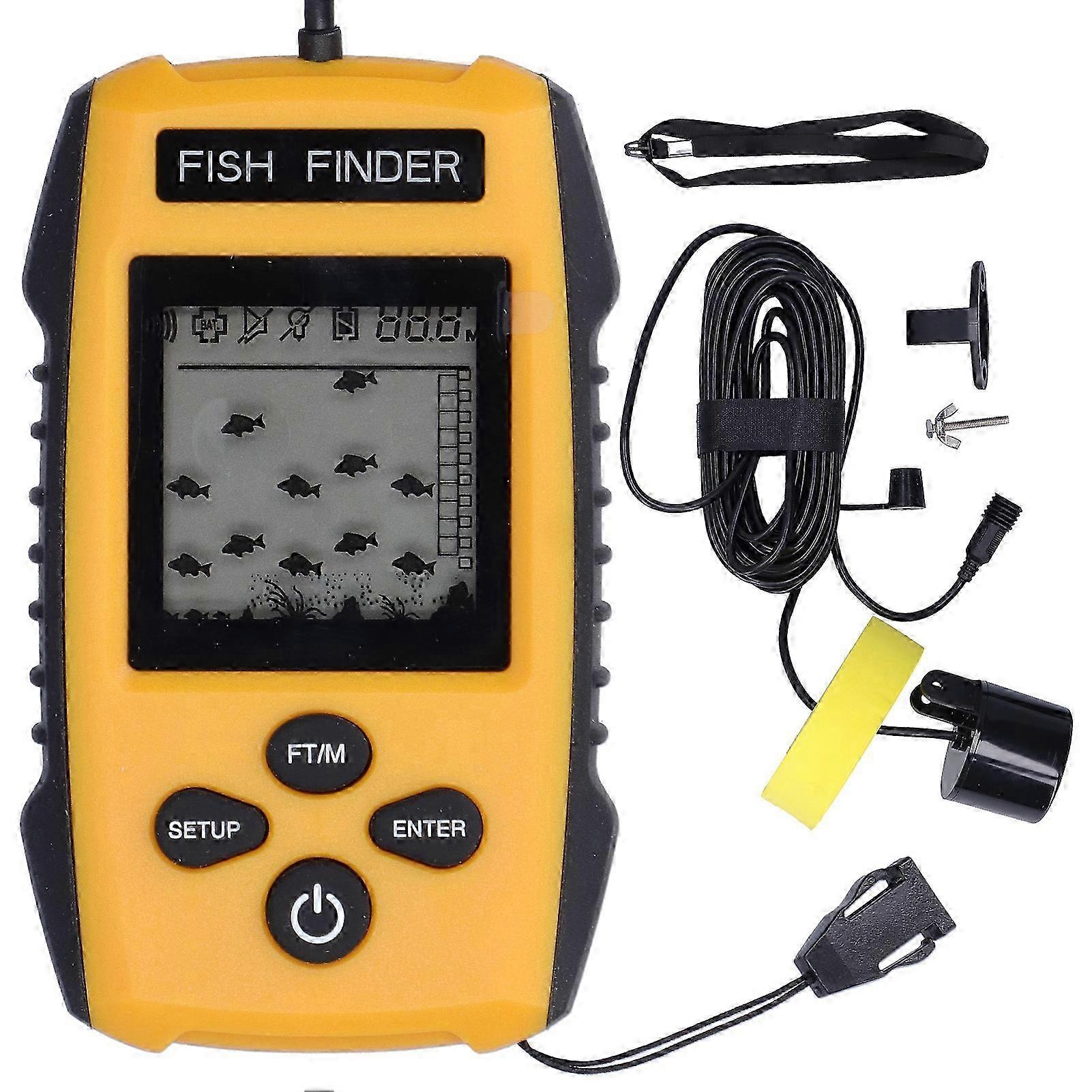 LCD LED Visual Echo Sounder Alarm Fishing Transducer, Suitable for Outdoor Fish Finding Activities