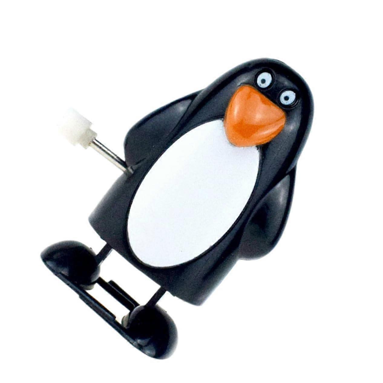 Penguin Wind Up Toy with Clock Movement Miniature Street Light 6x3x2.5cm