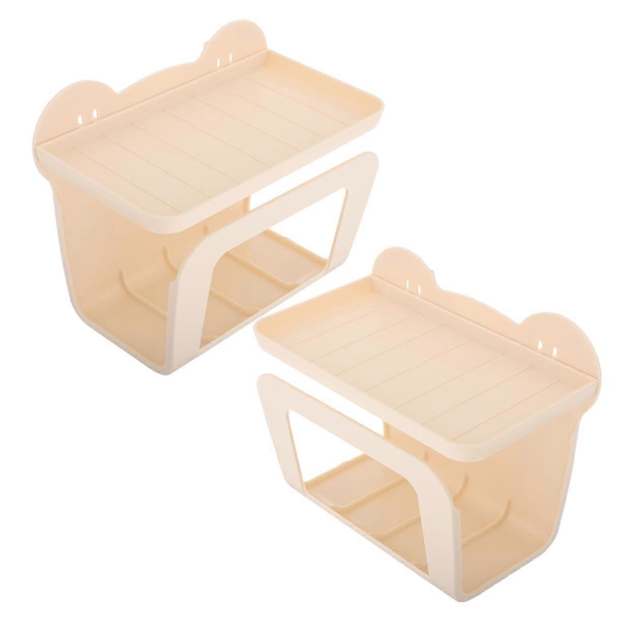 Self-Adhesive Wall-Mounted Towel Dispenser Set of 2 for Bathroom, Compact Cosmetic Tissue Holder, Space-Saving Design