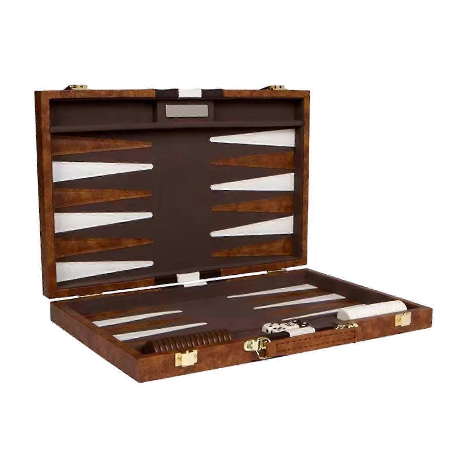 Portable Backgammon Set with Case - Desk Game for Adults, Beginners, and Children
