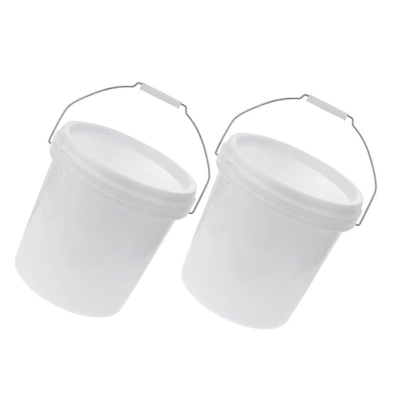 Storage Container White Pigment Portable Round Bucket