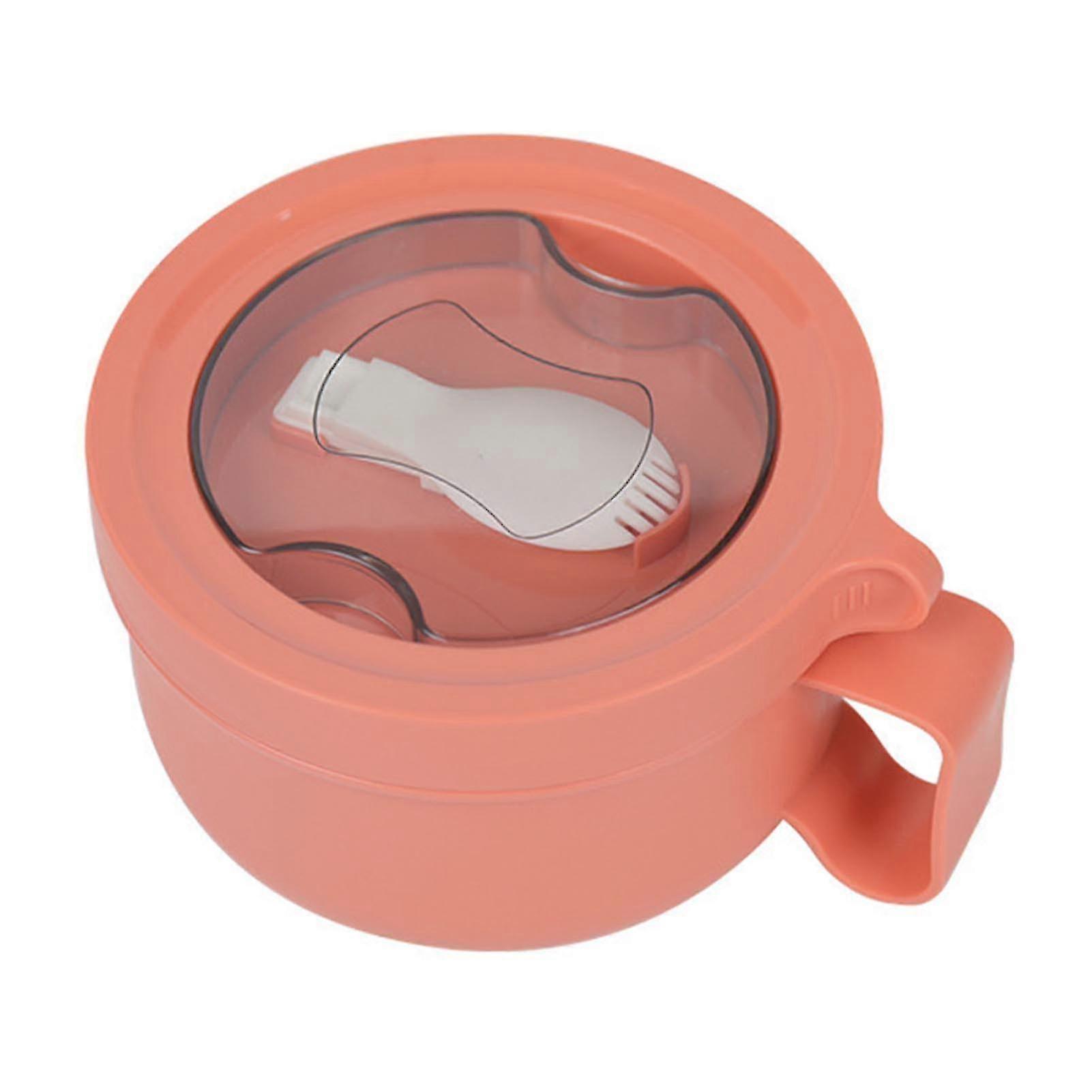 Insulated Soup Bowl with Handle - 850ml Capacity, Leak-Proof Thermal Noodle Bento Bowl in Orange