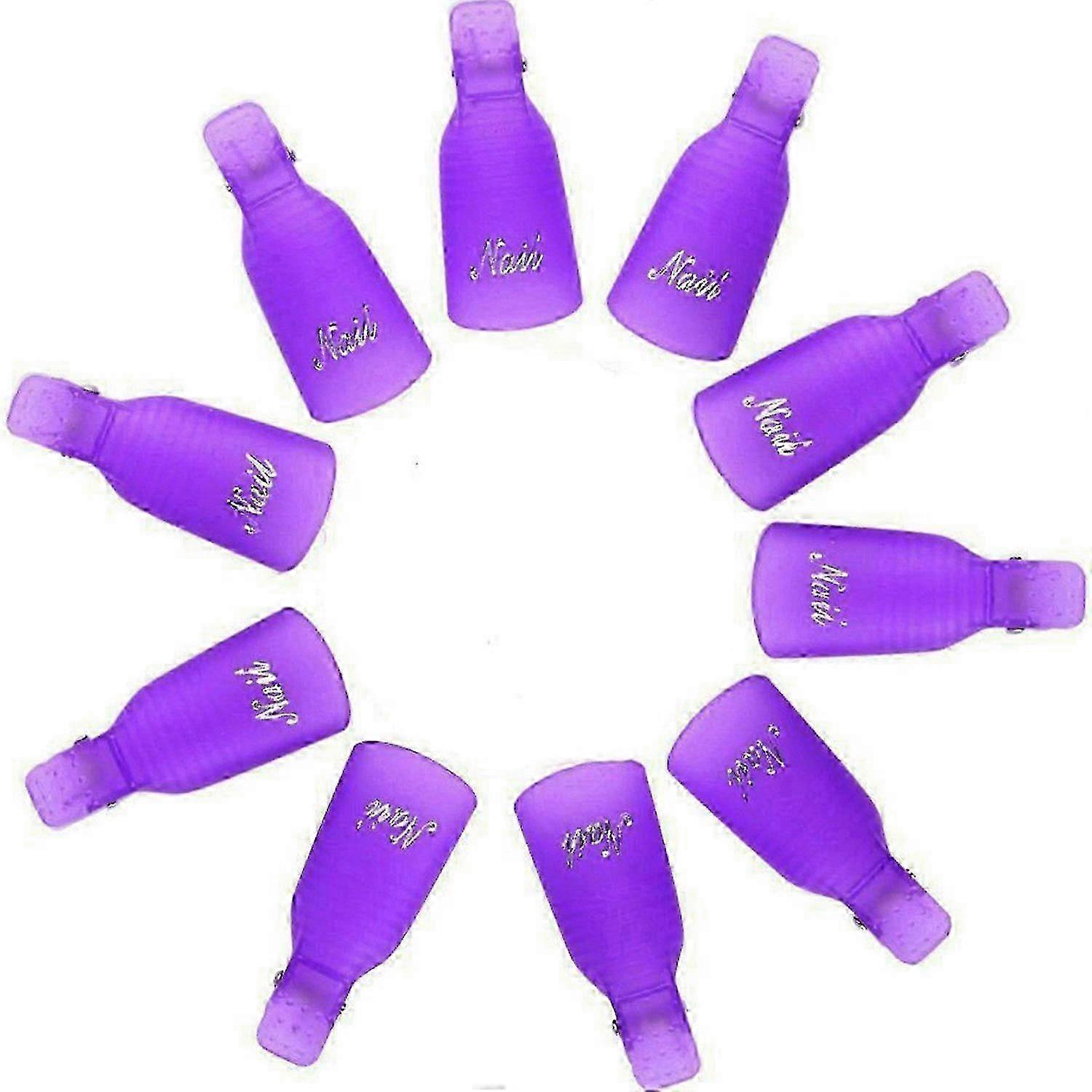 Soak Off Nail Clips Remover Wrap Tool, 10 Pcs (Purple)